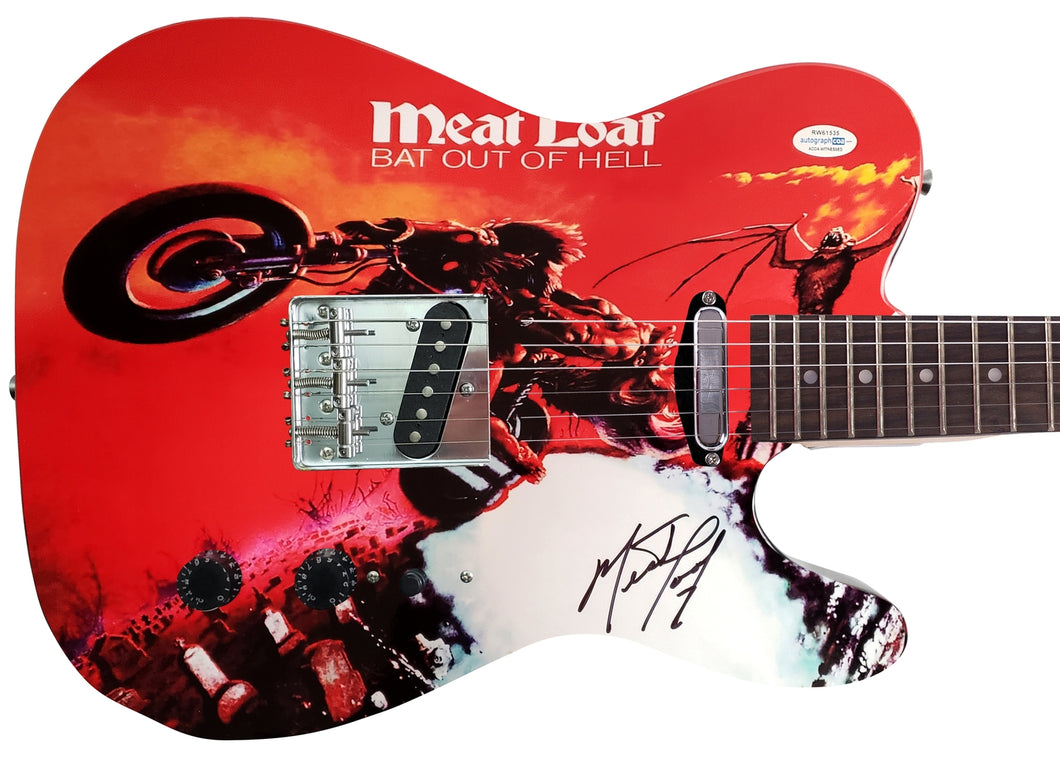 Meat Loaf Signed Bat Out Of Hell Album LP Graphics Guitar Exact Video Proof