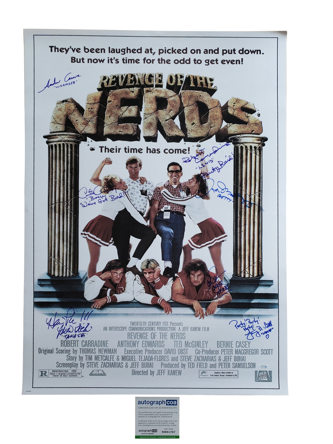 Revenge Of The Nerds Cast Autographed Full Sized Movie Poster Exact Photo Proof