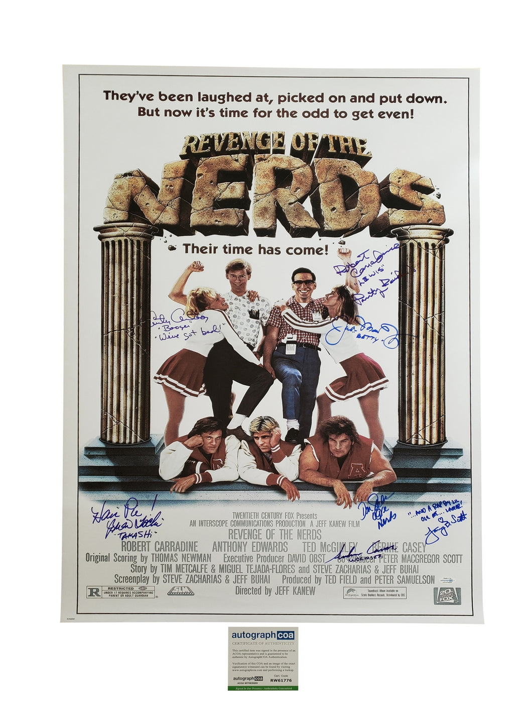 Revenge Of The Nerds Cast Autographed Full Sized Movie Poster Exact Photo Proof