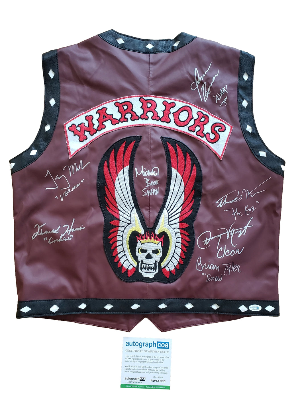 The Warriors Movie Cast Autographed Vest James Remar +6 Exact Photo Proof