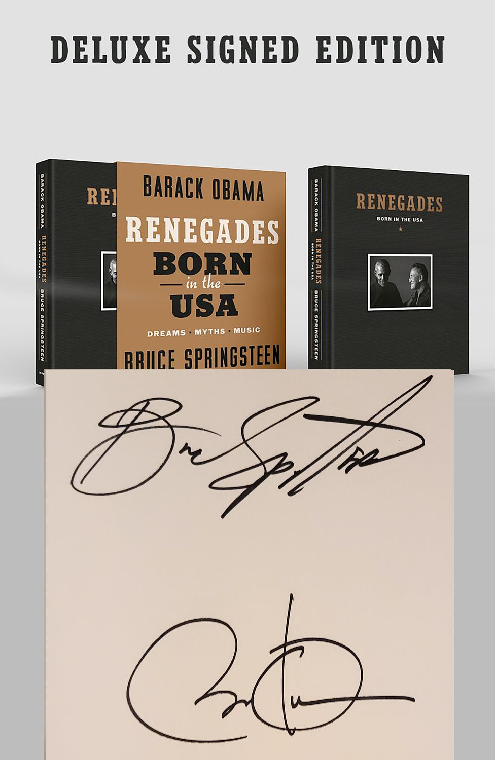 Bruce Sringsteen Barack Obama Autographed Renegades Book