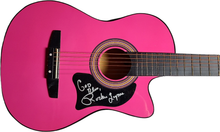 Load image into Gallery viewer, Rockie Lynne Autographed Pink Acoustic/Electric Guitar UACC AFTAL RACC TS
