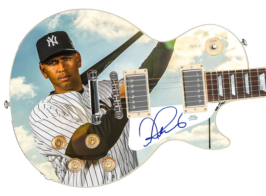 Alex Rodriguez New York NY Yankees Signed Custom Graphics 1/1 Photo Guitar