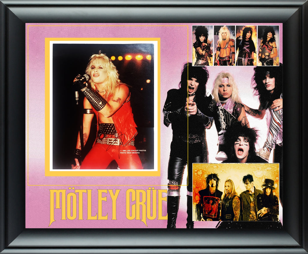 Motley Crue Vince Neil Autographed Framed Custom Photo Display