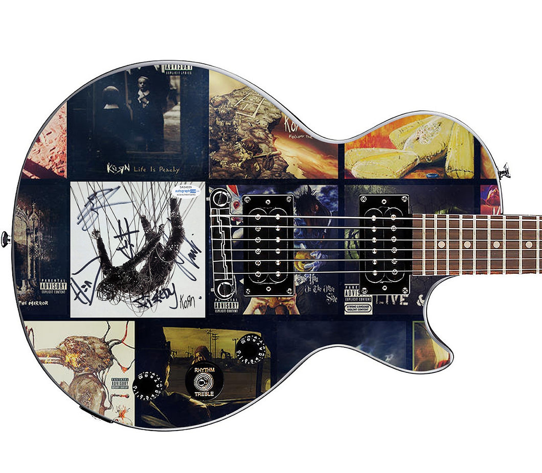 Korn Autographed Signed Gibson Epiphone Album CD Custom Graphics Photo Guitar