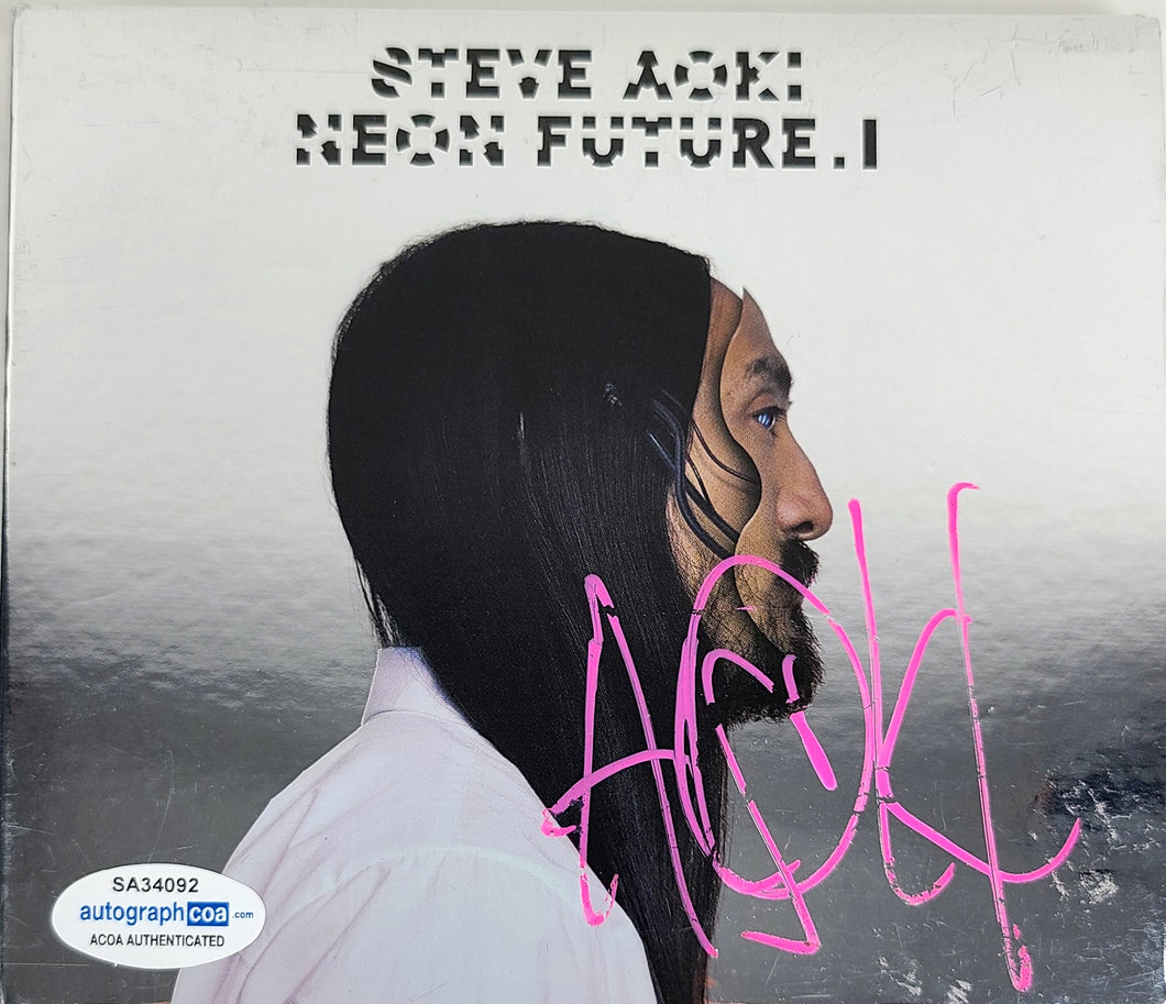 Steve Aoki Autographed Neon Future I CD Cvr Lp Album