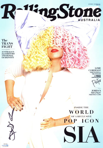 Sia Furler Autographed 12x18 Rolling Stone Australia Magazine Poster Photo