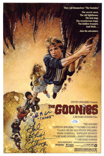 The Goonies Cast Signed 12x18 Poster Photo Corey Feldman Jeff Cohen