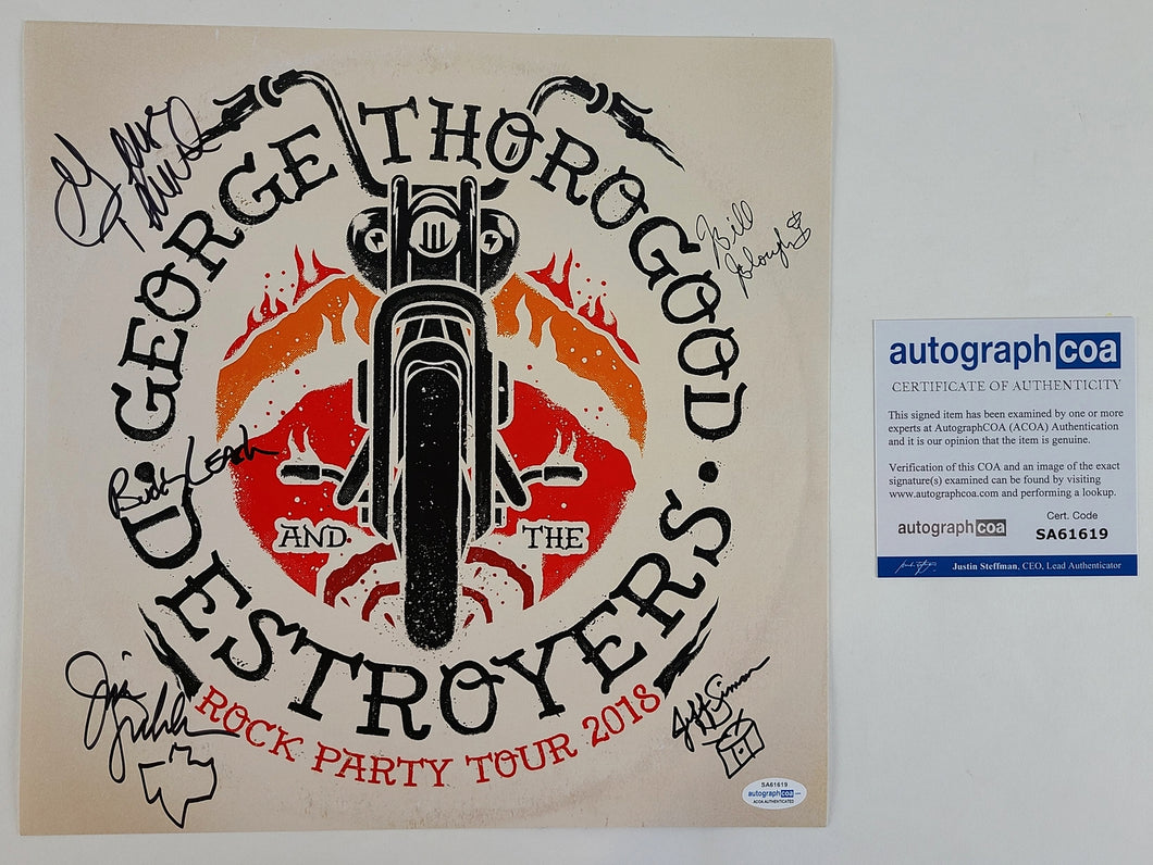 George Thorogood & The Destroyers Autographed Album Cover Poster Flat
