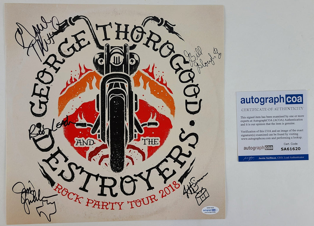 George Thorogood & The Destroyers Autographed Album Cover Poster Flat