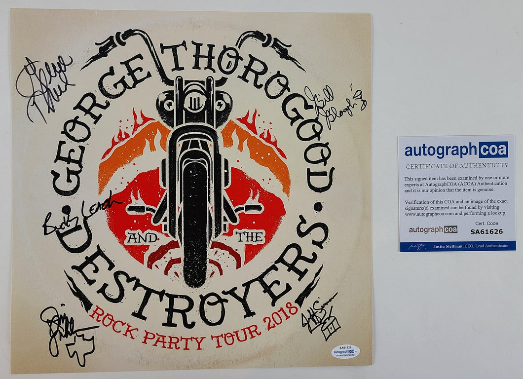 George Thorogood & The Destroyers Autographed Album Cover Poster Flat