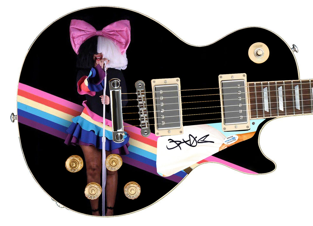 Sia Furler Autographed Custom Graphics Photo Guitar