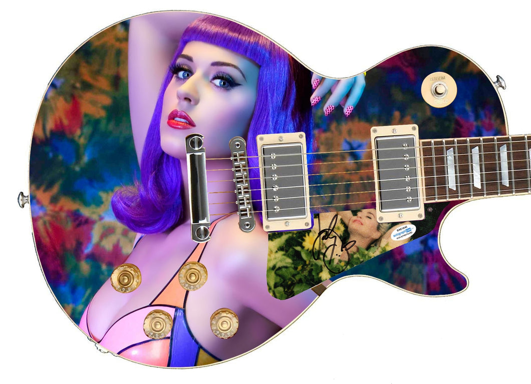Katy Perry Autographed Custom Graphics Photo Guitar Lp Cd Album
