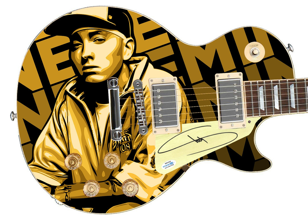 Eminem Autographed Custom Graphics Photo Guitar Lp Cd Album