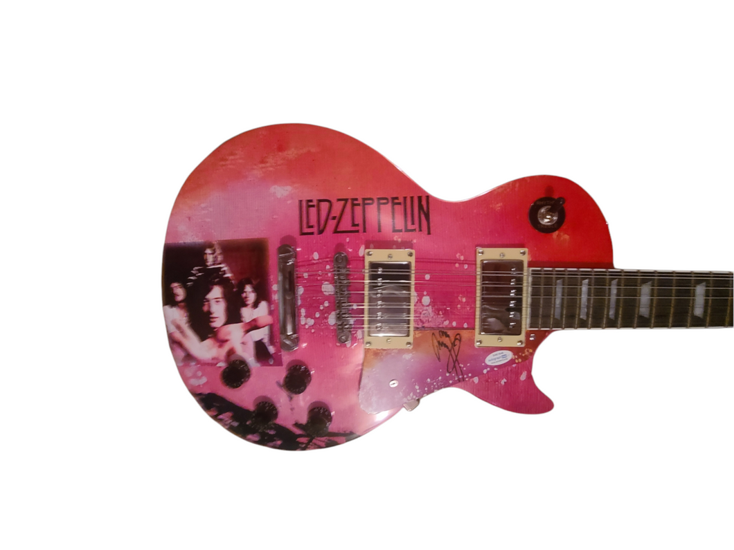 Led Zeppelin Jimmy Page Autographed Custom Graphics Photo Guitar Lp Cd Album