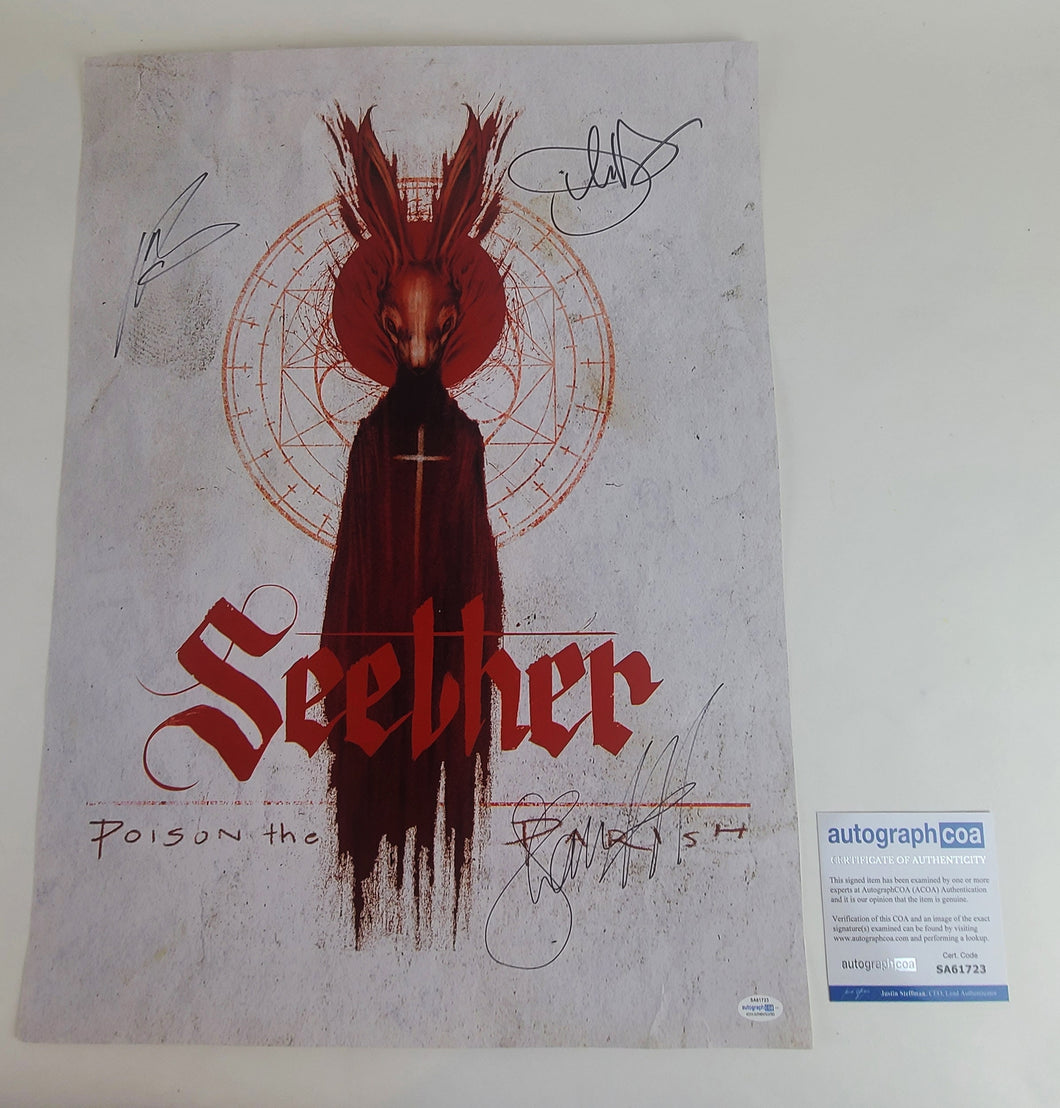 Seether Autographed Signed Poster