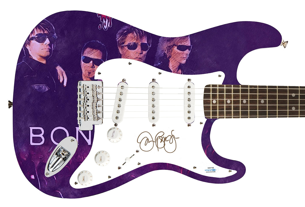 Jon Bon Jovi Autographed Fender Stratocaster Photo Graphics Guitar ACOA