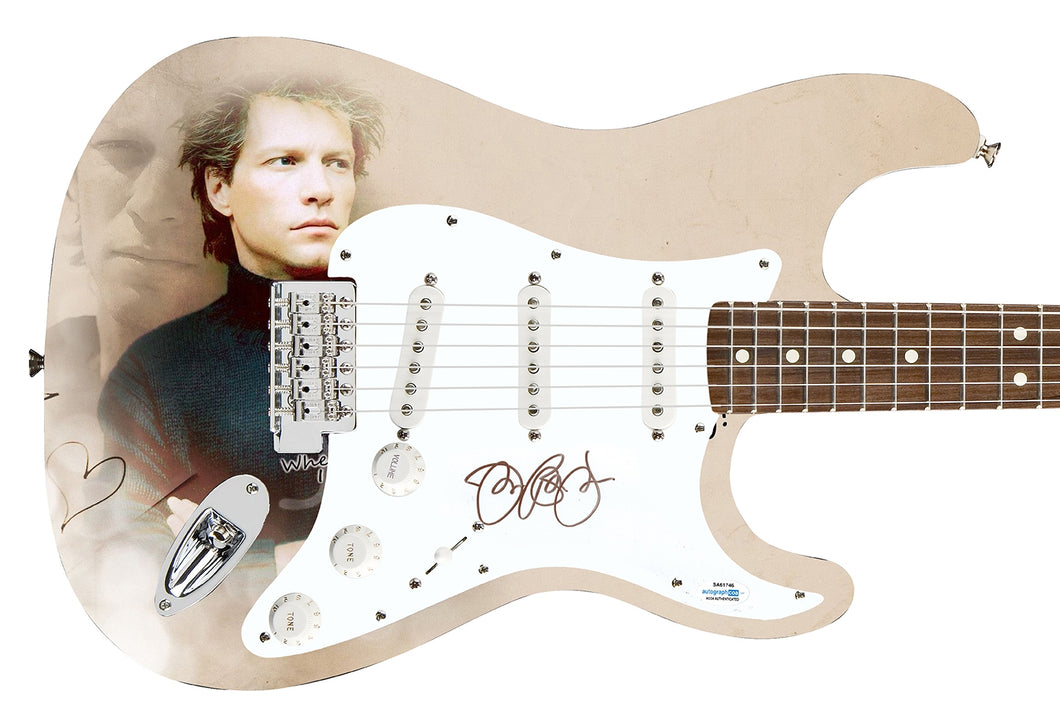 Jon Bon Jovi Autographed Signed Custom Photo Graphics Guitar ACOA