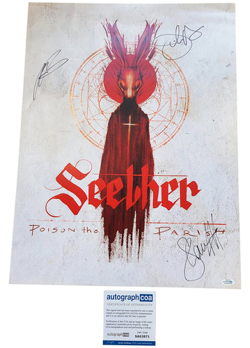 Seether Autographed Signed 18x24 Poison The Parish Poster