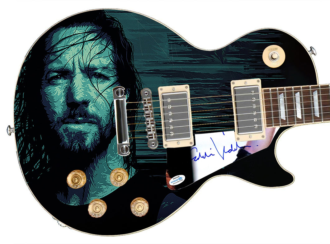 Pearl Jam Eddie Vedder Autographed Signed Graphics Photo Guitar