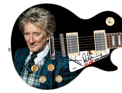 Rod Stewart Autographed 1/1 Custom Graphics Guitar