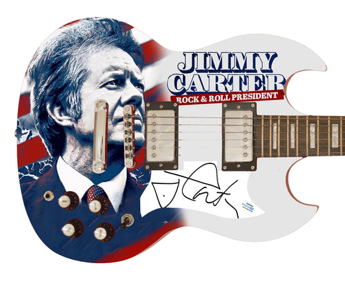 President Jimmy Carter Autographed Signed Photo Guitar