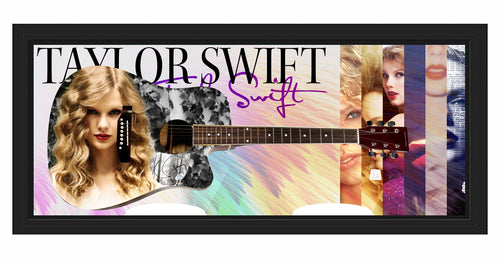 Taylor Swift Autographed Graphics Guitar w Shadowbox Display Case