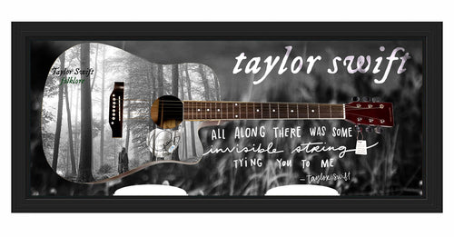 Taylor Swift Autographed Graphics Guitar w Shadowbox Display Case