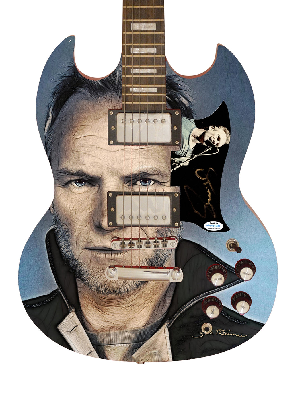 Sting Autographed Signed Custom Photo Graphics Guitar