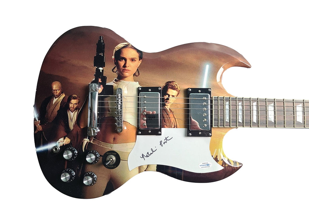 Natalie Portman Autographed Star Wars Jedi Masters Poster Photo Guitar