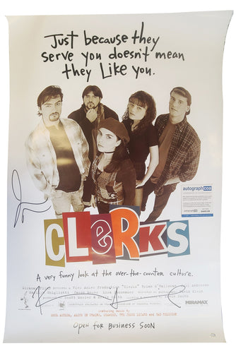 Clerks Cast Signed Autographed 27x40 Poster Kevin Smith Jason Mewes