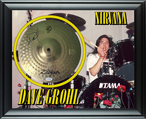 Dave Grohl Nirvana Foo Fighters Autographed Zildjian Cymbal Display
