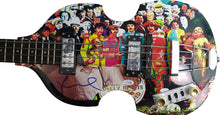 Load image into Gallery viewer, Paul McCartney Beatles Signed LeftHanded Custom Graphics Hofner Bass Guitar
