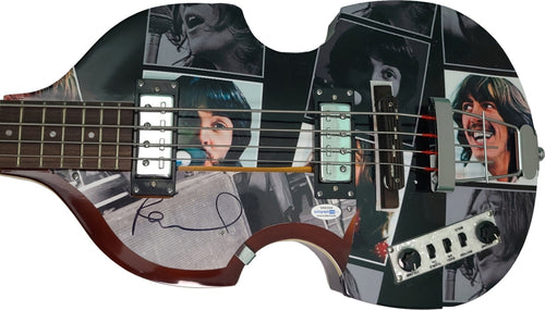 Beatles Paul McCartney Signed LeftHanded Custom Graphics Hofner Bass Guitar