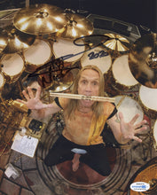Load image into Gallery viewer, Iron Maiden Nicko McBrain Autographed Live Drummer In Concert Photo
