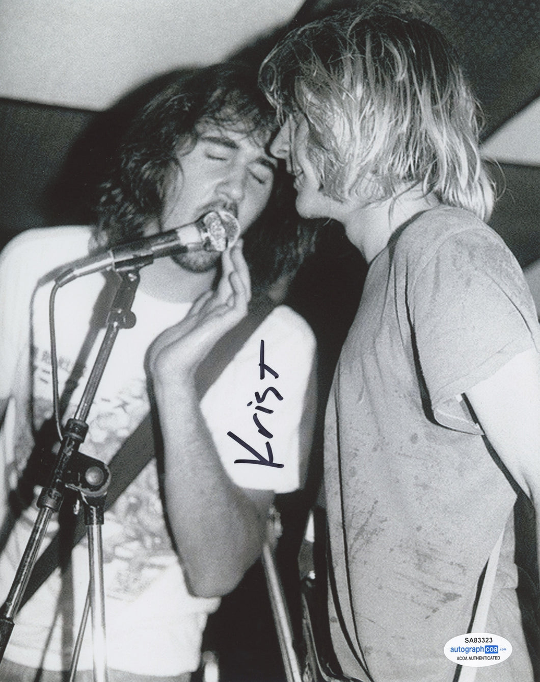 Nirvana Krist Novoselic Signed Live Concert Vintage B/W Photo W Kurt Cobain