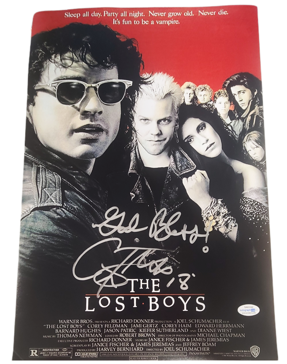 Corey Feldman Autographed Lost Boys 12x18 Poster Photo