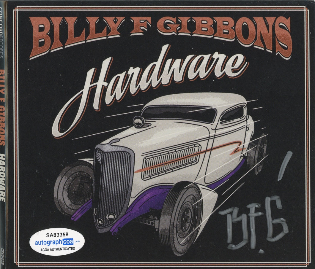 ZZ Top Billy Gibson Autographed Hardware CD Cover