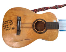 Load image into Gallery viewer, Les Paul  Amazing Inscription Autographed Damaged Vintage Harmony Guitar ACOA
