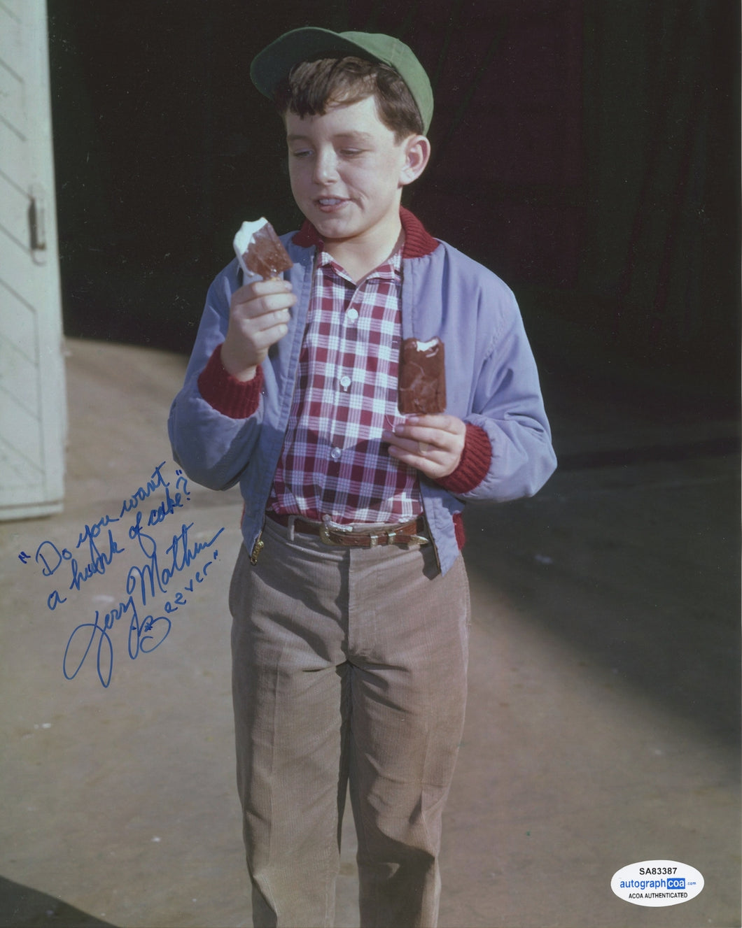 Jerry Mathers Leave It To Beaver Autographed Rare Inscribed Photo