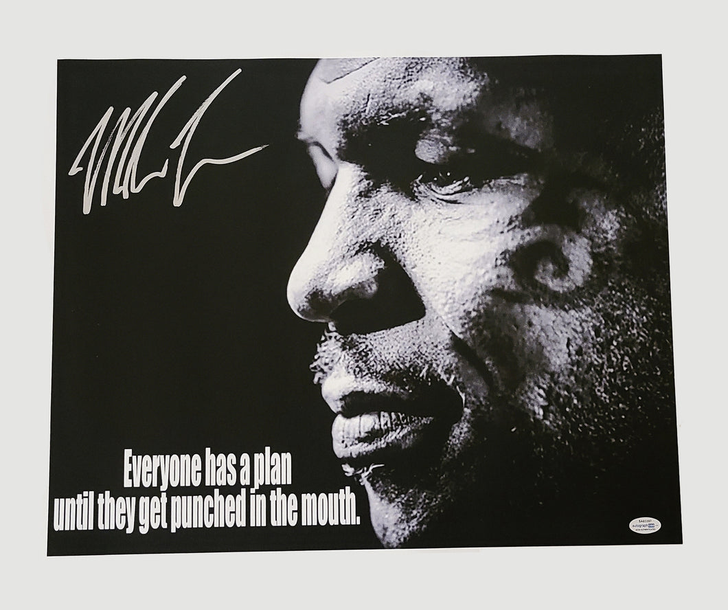 Mike Tyson Autographed Signed Everyone Has a Plan 16x20 Canvas