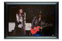 Load image into Gallery viewer, Aerosmith Steven Tyler Guns N Roses Slash Autographed 24x36 Framed Canvas ACOA
