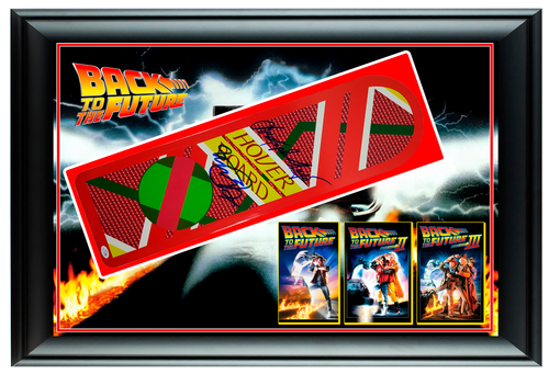 Back To The Future 24x36 Fox & Lloyd Signed Framed Hoverboard Display