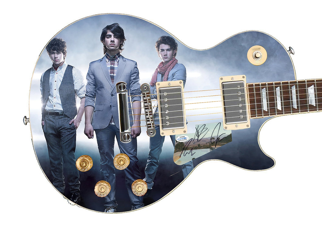 Jonas Brothers Autographed Signed Custom Photo Graphics Guitar