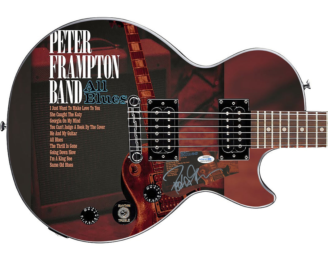 Peter Frampton All Blues Signed Gibson Epiphone Les Paul Graphics Guitar ACOA