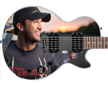 Load image into Gallery viewer, Luke Bryan Autographed Gibson Epiphone Les Paul Photo Graphics Guitar ACOA
