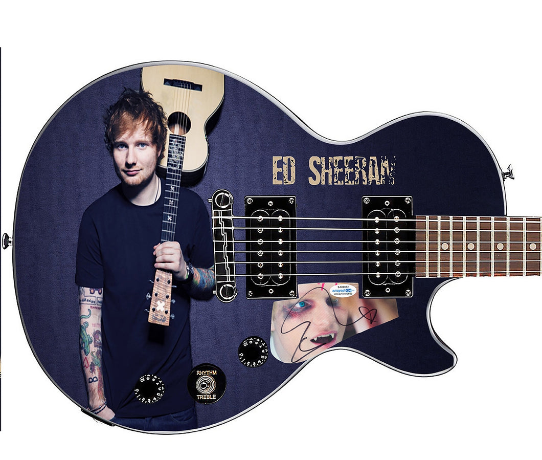 Ed Sheeran Bad Habits Autographed Gibson Epiphone Les Paul Graphics Guitar ACOA