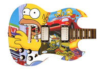 Matt Groening Autographed The Simpsons Custom Photo Graphics Guitar ACOA