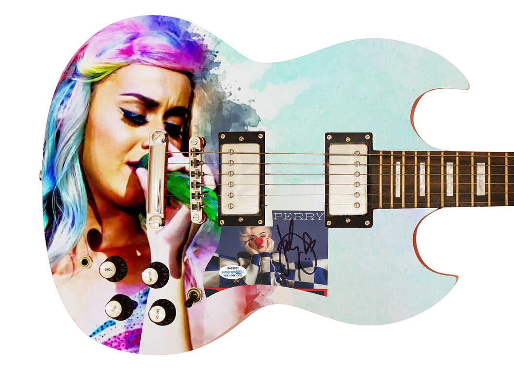 Katy Perry Smile Autographed Signed Custom Photo Graphics Guitar ACOA