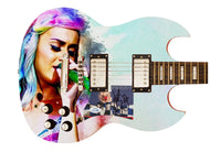 Katy Perry Smile Autographed Signed Custom Photo Graphics Guitar ACOA